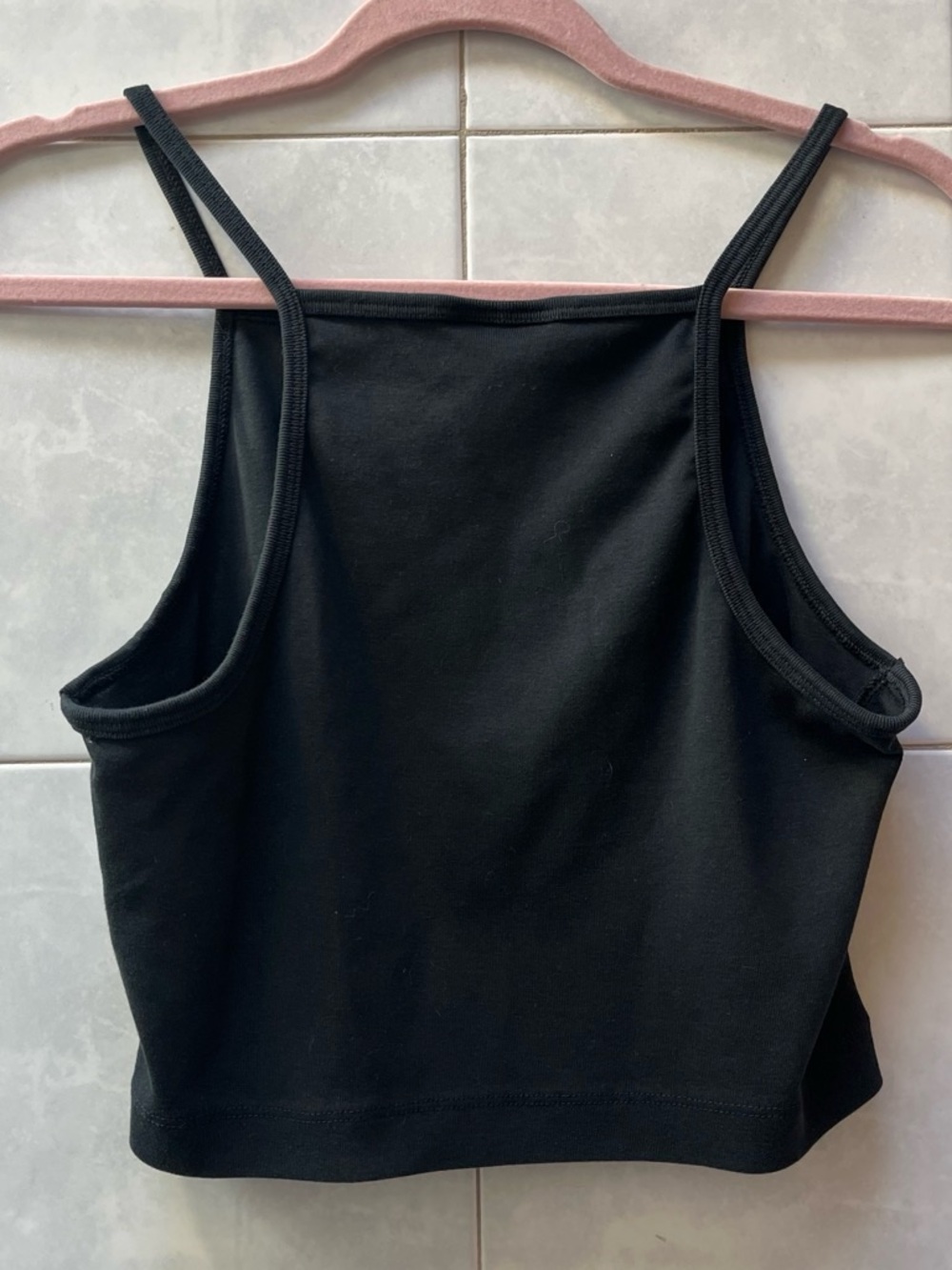 Nike Black Slim Spaghetti-Strap Cropped Camisole with White Swoosh - Picture 4 of 4